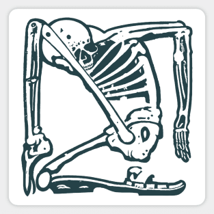 Skeleton in a Square Box - Blue Magnet